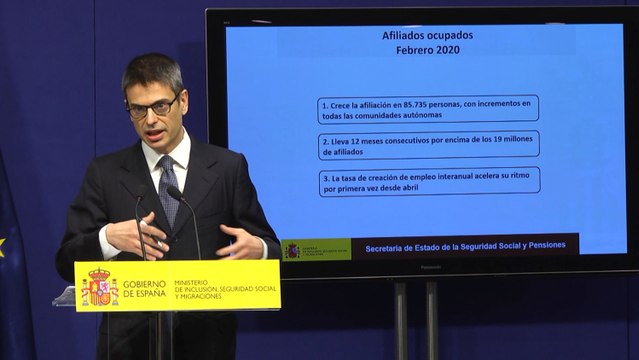 Arroyo valora los datos de afiliación de febrero