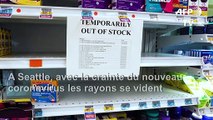 Après les premiers décès liés au coronavirus aux Etats-Unis, les rayons des magasins de Seattle se vident