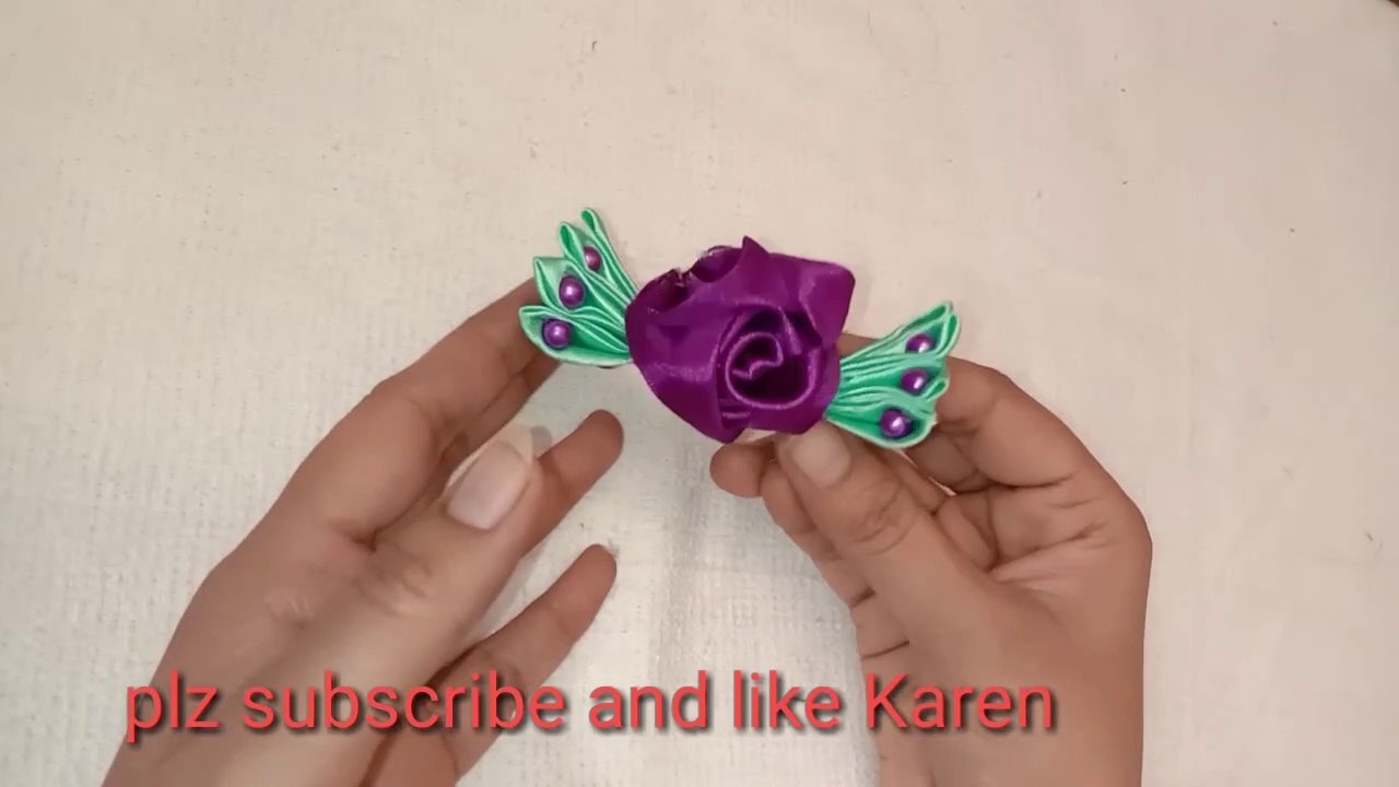 Ribbon flower hairclip