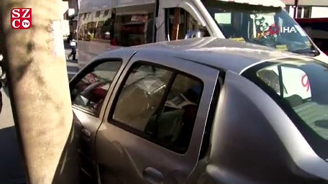 Kaza sonrası tekme tokat darp edilen sürücünün görüntüleri güvenlik kamerasına yansıdı