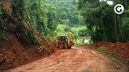 Obstruções na ES 146, em Alfredo Chaves