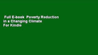 Full E-book  Poverty Reduction in a Changing Climate  For Kindle