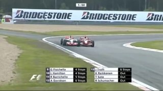 Alonso passes Massa on route to victory at the Nüburgring | 2007 European Grand Prix | ITV