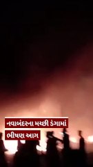 નવાબંદરના મચ્છી ડંગામાં ભીષણ આગ, ફાયરબ્રિગેડની ટીમ ઘટનાસ્થળે