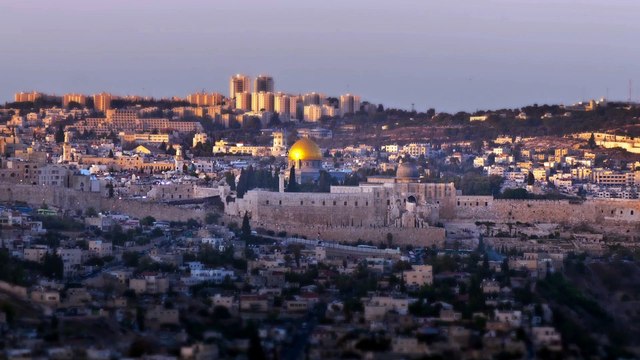 Stock Video - Panorama timelapse of Jerusalem City - Stock Video Footage