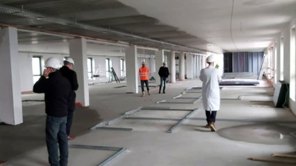Visite du chantier d la nouvelle aile de la clinique de Marche