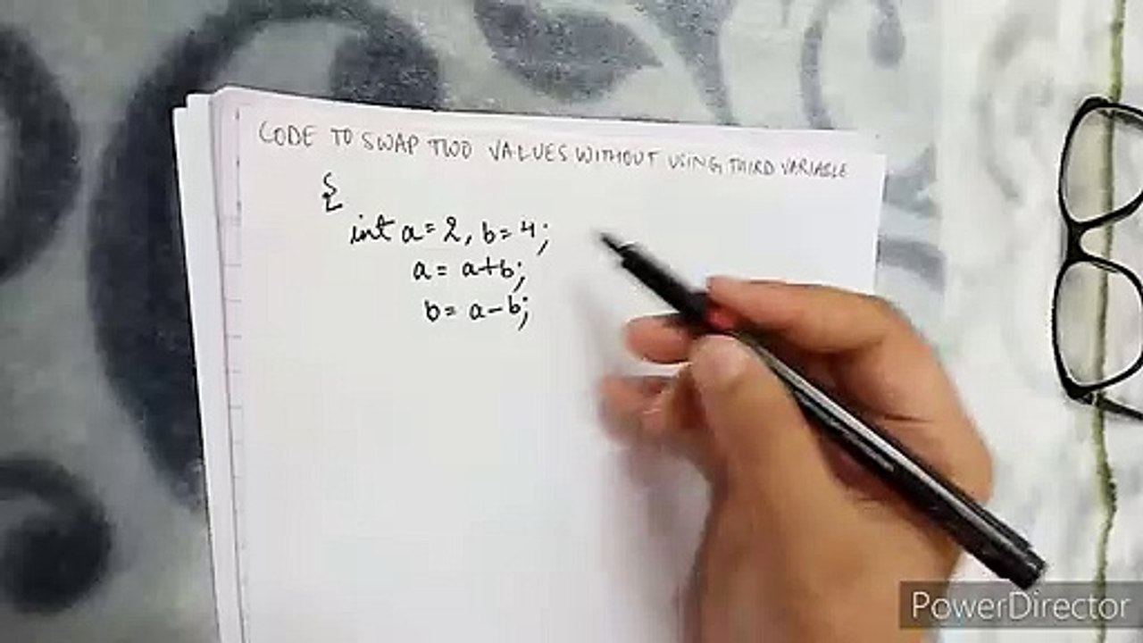 Java code to swap two variables without using a third variable