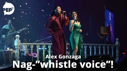 Alex Gonzaga, nag-"whistle voice" sa concert nina Jennylyn at Dennis