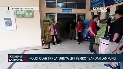 Polisi Olah TKP Jatuhnya Lift Pemkot Bandar Lampung