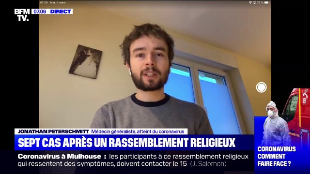 Jonathan Peterschmitt, médecin atteint du coronavirus, témoigne de son état de santé sur BFMTV