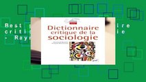 Best product  Dictionnaire critique de la sociologie - Raymond Boudon