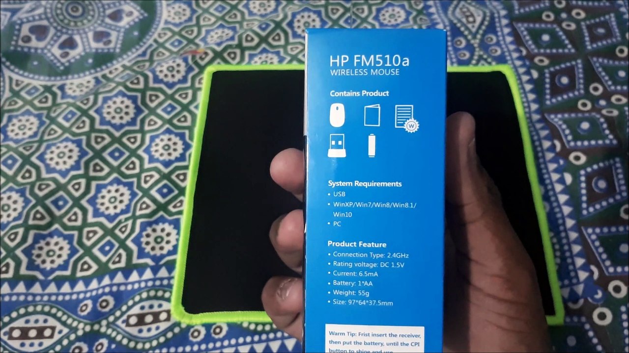 HP FM510a Wireless mouse unboxing
