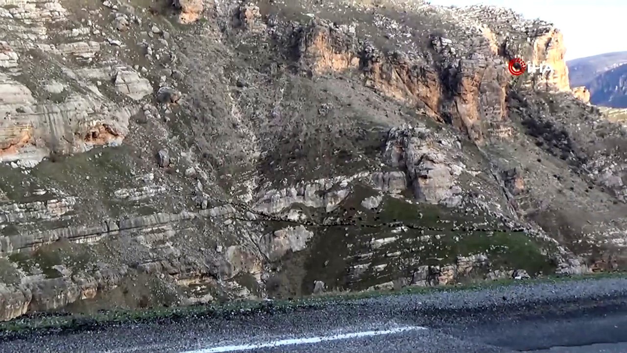 Yolları su altında kalan göçerler, tehlikeli yolları aşıp yaylalara ulaşıyor