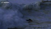 Wipeout of the year? Daring jetski rescue fails after US pro surfer Toby Cunningham gets crushed by giant wave