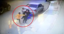Anne ve oğlunun römorkun altında kalmaktan saniyelerle kurtuluşunu güvenlik kamerası kaydetti