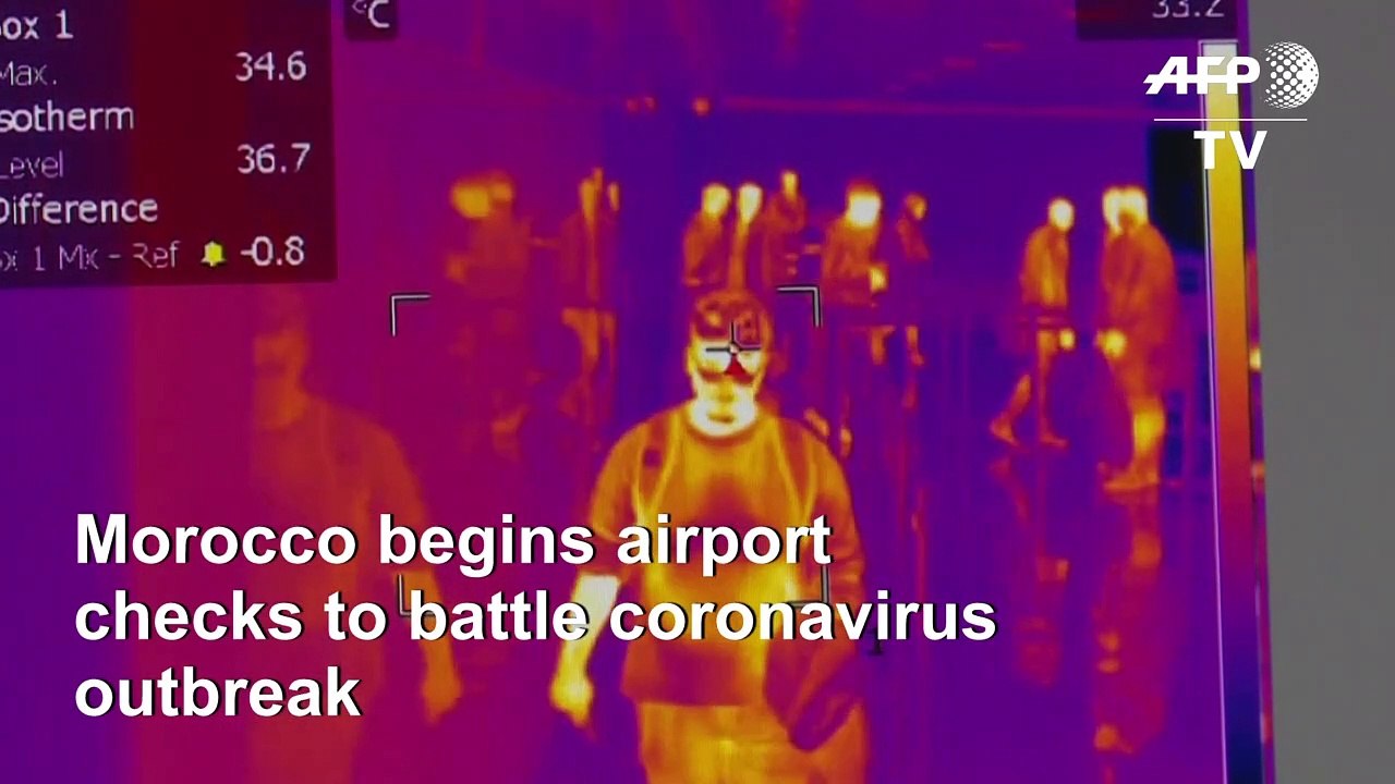 Moroccan health workers scan passengers arriving to airport amid virus fears