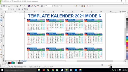 Template Kalender Lengkap 2021 Coreldraw