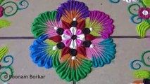 Beautiful flower rangoli using bangles  Easy rangoli designs
