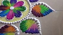 Beautiful multicolored rangoli  Easy rangoli designs