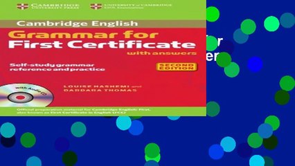 [D.o.w.n.l.o.a.d] Grammar for First Certificate with Answers [With CD] Full Online