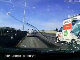 Flying Roof Ice Wrecks Windshield