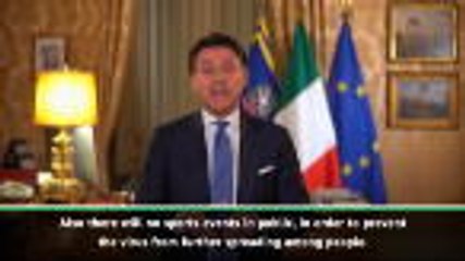 Tải video: Italian PM confirms all sport to be played behind closed doors