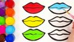 Glitter Lips coloring and drawing for Kids, Toddlers ABC Learning - Learn Colors - Jolly Toy Art ☆ -