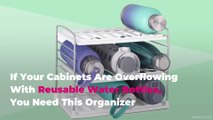 If Your Cabinets Are Overflowing With Reusable Water Bottles, You Need This Organizer