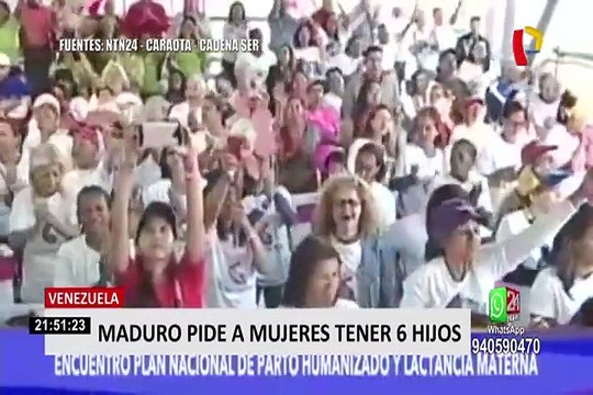 Nicolás Maduro pide a las venezolanas tener más hijos para hacer crecer el país