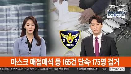 마스크 매점매석 등 165건 단속·175명 검거