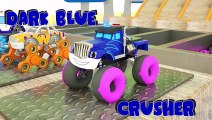 Learn Colors Monster Construction Vehicle, Nick jr. Blaze, Police car fruit Tires for Kids Children