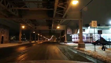 CHICAGO OBLOCK HOOD ON A SNOWY NIGHT