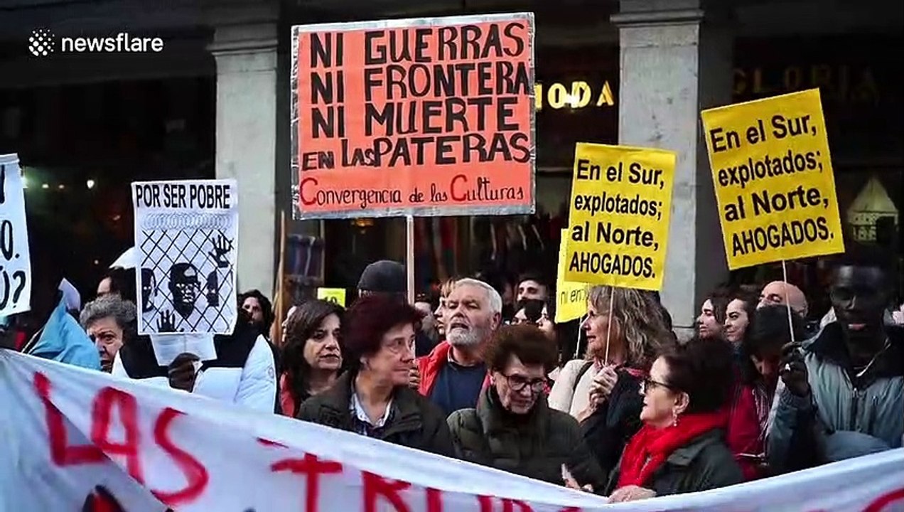 Protests in Madrid over treatment of migrants on the Greece-Turkey border