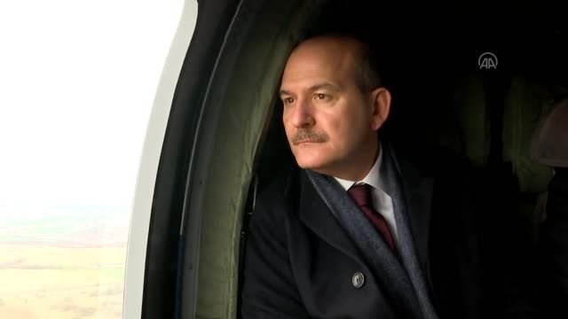 İçişleri Bakanı Soylu, Türkiye-Yunanistan sınırını havadan inceledi (1)