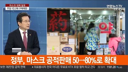 [뉴스특보] 정부, 마스크 대책 발표…주당 1인 2매 구매제한