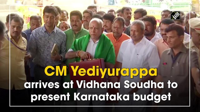 CM Yediyurappa arrived at Vidhana Soudha to present Karnataka budget