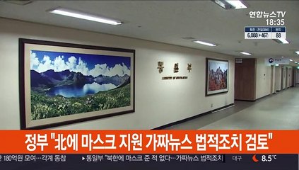 정부 "北에 마스크 지원 가짜뉴스 법적조치 검토"