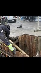 Travaux Hotton : une conduite d'eau sous l'Ourthe