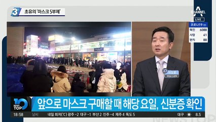 초유의 ‘마스크 5부제’