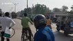 Clash between two bulls leaves motorcyclists wounded in Northern India