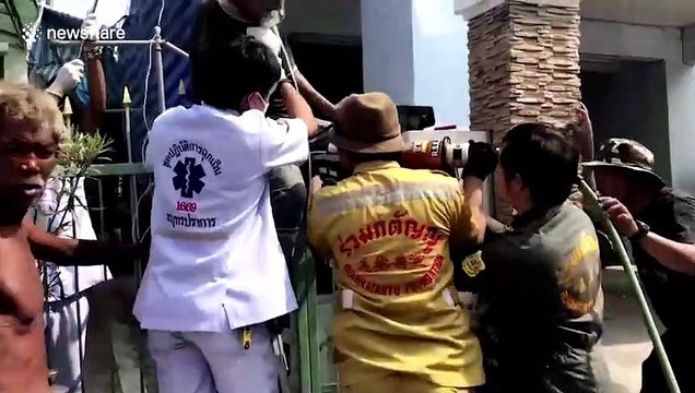 Thai carpenter rescued after slipping on metal railings and being impaled through his crotch
