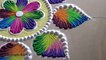 Beautiful multicolored rangoli  Easy rangoli designs
