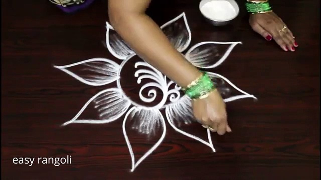 Beginners muggulu without dots - Freehand kolam designs