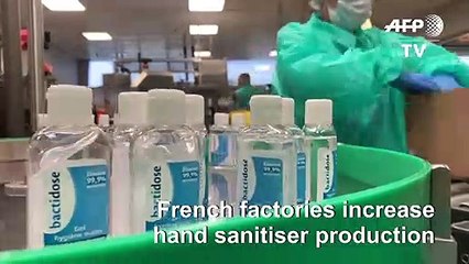 French factories producing anti-viral alcohol hand gel at 'full capacity'