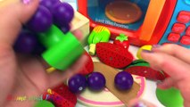 Learn Colors With Animal - Microwave Fruits Surprise Toys and Learn Colors with Play Doh Ducks