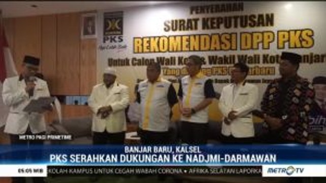 NasDem dan PKS Serahkan Dukungan ke Nadjmi-Darmawan Sebagai Cawalkot Banjar Baru