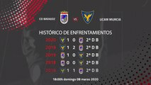 Previa partido entre CD Badajoz y UCAM Murcia Jornada 28 Segunda División B