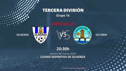 Previa partido entre Olivenza y CD Coria Jornada 28 Tercera División