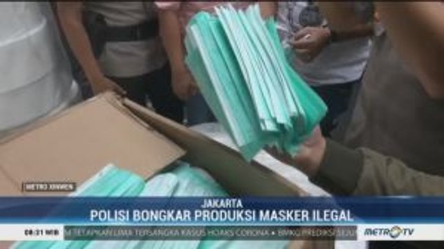 Polisi Gerebek Gudang Penyimpanan Masker Ilegal di Jakpus