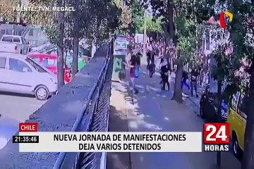 Скачать видео: Chile: nueva jornada de manifestaciones deja varios detenidos